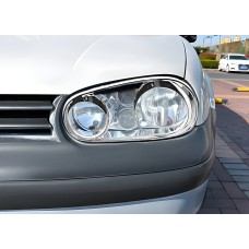 Накладки на фари окуляри V2 (2 шт., пласт) для Volkswagen Golf 4 1997-2006 рр