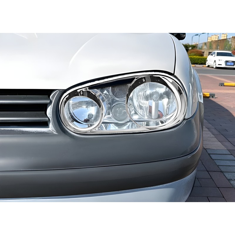 Накладки на фари окуляри V2 (2 шт., пласт) для Volkswagen Golf 4 1997-2006 рр