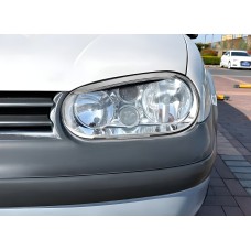 Накладки на фары Очки V3 (2 шт., пластик) для Volkswagen Golf 4 1997-2006 гг