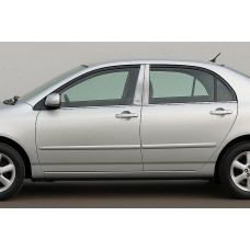 Хром на стійки (4 шт, нерж) для Toyota Corolla 2002-2007 рр