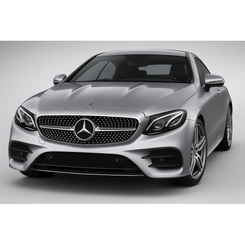 Передняя решетка Diamond Silver (для 2016-2020) Без места под камеру для Mercedes E-class coupe C238
