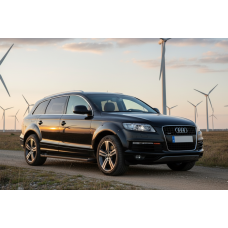 Бокові пороги Allmond Black (2 шт., Алюміній) для Ауди Q7 2005-2015 рр