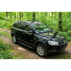 Бокові пороги Bosphorus Black (2 шт., Алюміній) 2006-2015 для Chevrolet Captiva рр