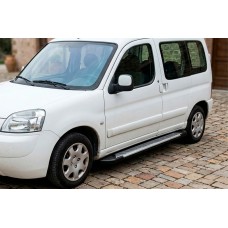 Бокові пороги Line (2 шт., алюміній) для Peugeot Partner 1996-2008 рр