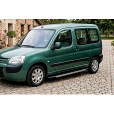 Бокові пороги Duru (2 шт., алюміній) для Peugeot Partner 1996-2008 рр