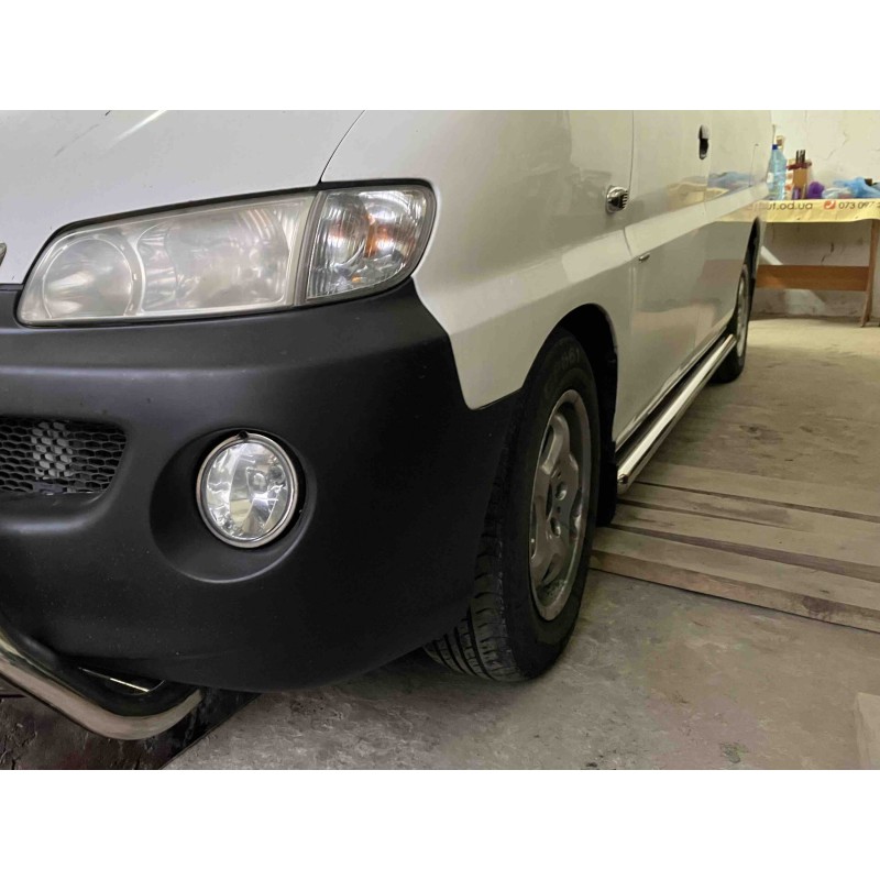 Боковые трубы BB002 (2 шт., нерж.) для Hyundai H200, H1, Starex 1998-2007 гг
