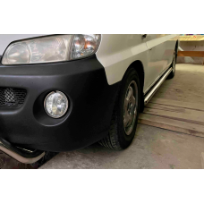 Бічні труби BB002 (2 шт., Нерж.) для Hyundai H200, H1, Starex 1998-2007 рр