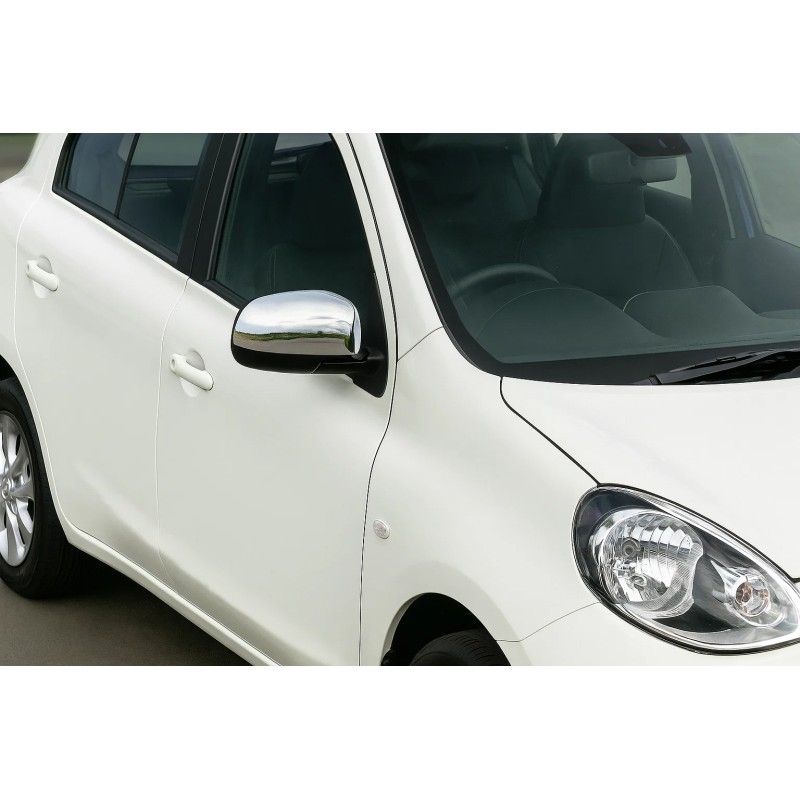 Накладки на дзеркала (2 шт., нерж) OmsaLine - Італійська нержавійка для Nissan Note 2012-2020 рр
