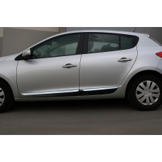 Молдинг дверний (HB, 4 шт, нерж) для Renault Megane III 2009-2016 рр