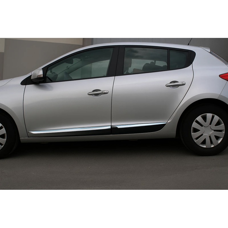 Молдинг дверний (HB, 4 шт, нерж) для Renault Megane III 2009-2016 рр