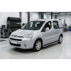 Бокові пороги Maydos V1 (2 шт., Алюміній -2026 нерж) для Citroen Berlingo 2008-2018 рр