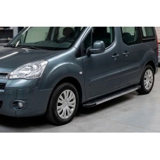 Бокові пороги Duru (2 шт., алюміній) для Peugeot Partner Tepee 2008-2018 рр