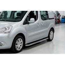 Боковые Подножки Maydos V1 (2 шт., Алюминий и Нержавейка) для Peugeot Partner Tepee 2008-2018 гг