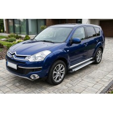 Бокові пороги Allmond (2 шт., Алюміній) для Citroen C-Crosser 2007-2013 рр