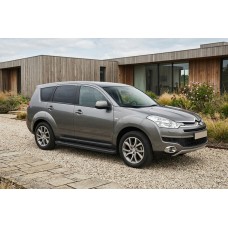 Бокові пороги Allmond Black (2 шт., Алюміній) для Citroen C-Crosser 2007-2013 рр