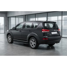 Боковые пороги Bosphorus Black (2 шт., алюминий) для Citroen C-Crosser 2007-2013 гг