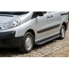 Боковые Подножки Allmond Black (2 шт., Алюминий) Длинная База для Peugeot Expert 2007-2016 гг