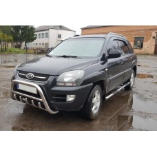 Кенгурятник WT003 (нержавейка) для Kia Sportage 2004-2010 гг