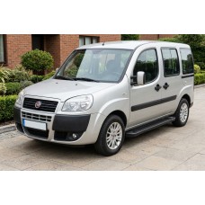 Боковые Подножки Allmond Black (2 шт., Алюминий) Макси База для Fiat Doblo I 2005-2010 гг