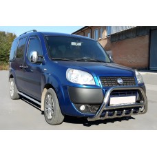 Кенгурятник WT003 (нерж.) 60 мм, без напису для Fiat Doblo I 2001-2005 рр