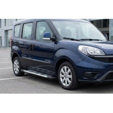 Бокові пороги Sunrise (2 шт., Алюміній) Максі база для Fiat Doblo II 2010-2022 рр