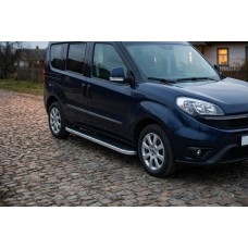 Бокові пороги Tayga Grey (2 шт., алюміній) Стандартна база для Fiat Doblo II 2010-2022 рр