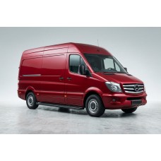 Бокові пороги Allmond Black (2 шт., Алюміній) Long/ExtraLong для Mercedes Sprinter W906 2006-2018 рр