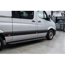 Бокові пороги Bosphorus Black (2 шт., Алюміній) Long/ExtraLong для Mercedes Sprinter W906 2006-2018 рр