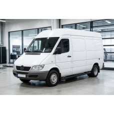 Боковые Подножки Allmond Black (2 шт., Алюминий) Длинная База для Mercedes Sprinter W901/902/903/904/905 1995–2006 гг