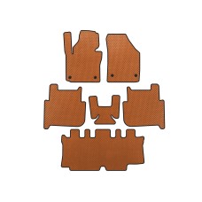Коврики EVA (3 ряда, 2006-2010, 7-местный, Оранжевый) для Volkswagen Touran