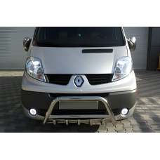 Кенгурятник WT003-4 (нержавейка) Без надписи для Renault Trafic 2001-2015 гг