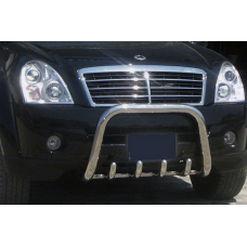 Кенгурятник QT006 (нерж) для SsangYong Rexton I 2001-2017 рр