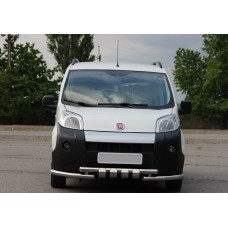 Передняя защита Shark (нерж) для Fiat Fiorino/Qubo
