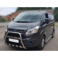 Кенгурятник WT006 F1-55 (нерж) для Ford Custom 2013-2022 рр