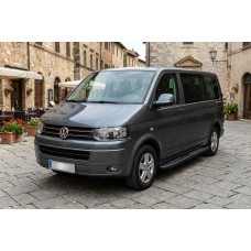 Боковые пороги Bosphorus Black (2 шт., алюминий) Длинная База для Volkswagen T5 2010-2015 гг