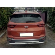 Задній захист AK002-2 (нерж) для Kia Sportage 2015-2021 рр