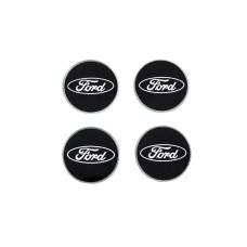 Колпачки на диски 54.5/50мм черные (комплект 4 шт) для Ford