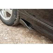 Универсальные накладки на боковые пороги Flap Тип-F (2 шт, черный глянец, ABS-пластик)