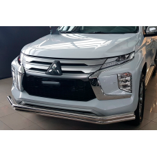 Передняя защита F3-60 (2020-2026, Нержавейка) для Mitsubishi Pajero Sport 2015- гг