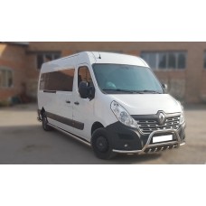 Передняя защита с боковыми дугами WT003 (нерж. сталь) для Renault Master 2011-2023 гг
