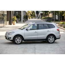 Боковые Подножки Allmond Black (2 шт., Алюминий) для Hyundai Santa Fe 2 2006-2012 гг
