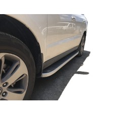 Бокові пороги Tayga Grey (2 шт., алюміній) для Hyundai Santa Fe 2 2006-2012 рр