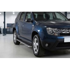 Бокові пороги Maydos V1 (2 шт., Алюміній -2026 нерж) для Dacia Duster 2008-2018 рр