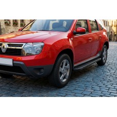 Бокові пороги Bosphorus Black (2 шт., Алюміній) для Dacia Duster 2008-2018 рр