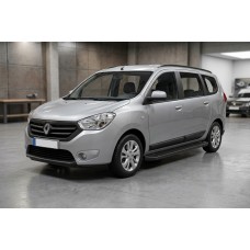 Бокові пороги Allmond Black (2 шт., Алюміній) для Dacia Lodgy 2012-2022 рр