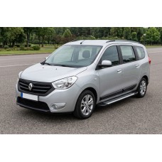Бокові пороги Line (2 шт., Алюміній) для Dacia Lodgy 2012-2022 рр