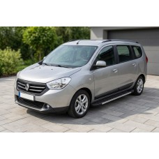 Бокові пороги Duru (2 шт., Алюміній) для Dacia Lodgy 2012-2022 рр