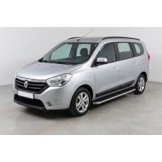 Бокові пороги Maydos V1 (2 шт., Алюміній -2026 нерж) для Dacia Lodgy 2012-2022 рр