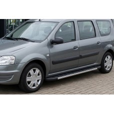 Бокові пороги Duru (2 шт., Алюміній) для Dacia Logan MCV 2004-2014 рр