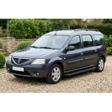 Бокові пороги Allmond Black (2 шт., алюміній) для Renault Logan MCV 2005-2013 рр